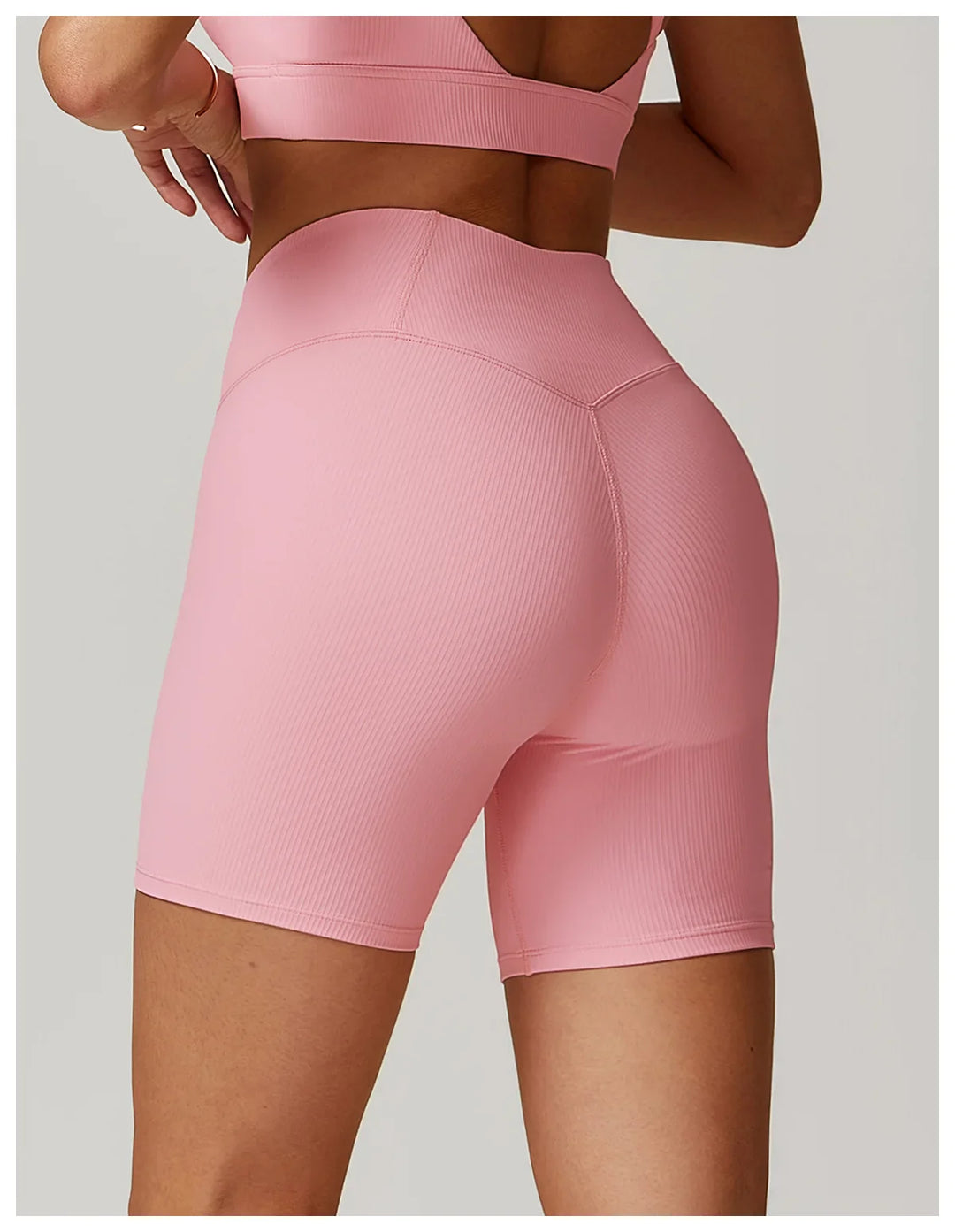 Ribbed High Waist Scrunch Butt Yoga Shorts