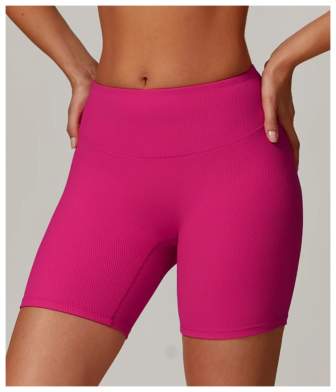 Ribbed High Waist Scrunch Butt Yoga Shorts