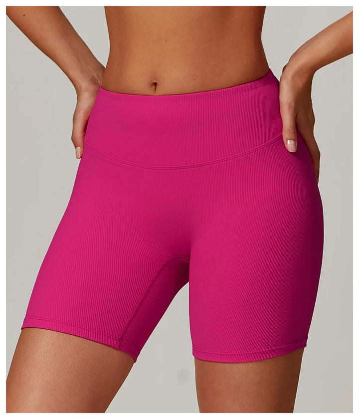 Ribbed High Waist Scrunch Butt Yoga Shorts