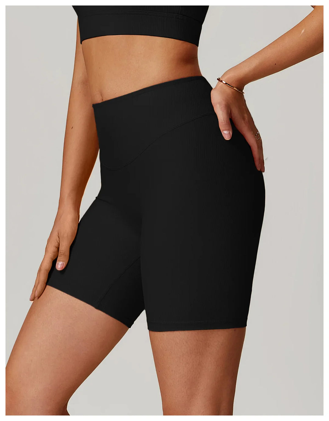 Ribbed High Waist Scrunch Butt Yoga Shorts