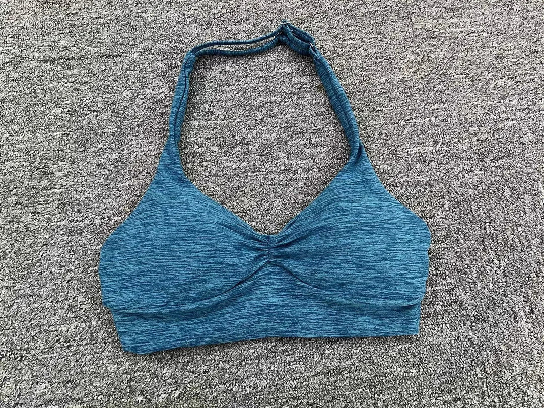 Tie dyed Pushup Backless Tight Halter Sports Bra