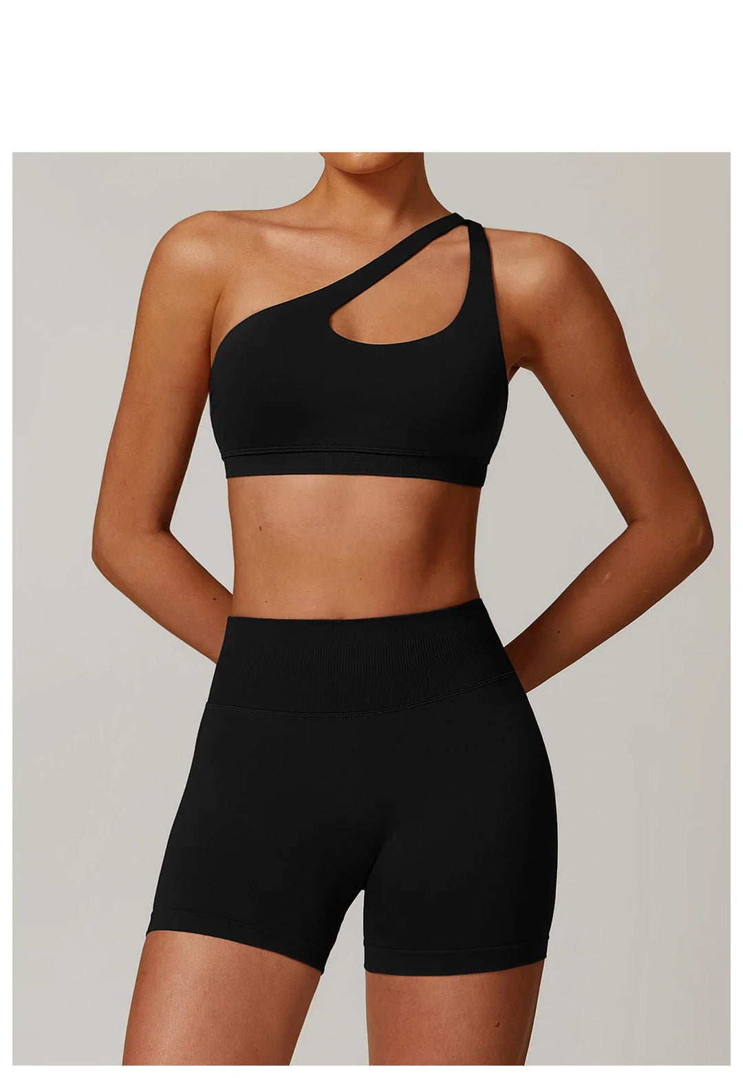 Seamless Push Up One Shoulder Shockproof Sports Bra