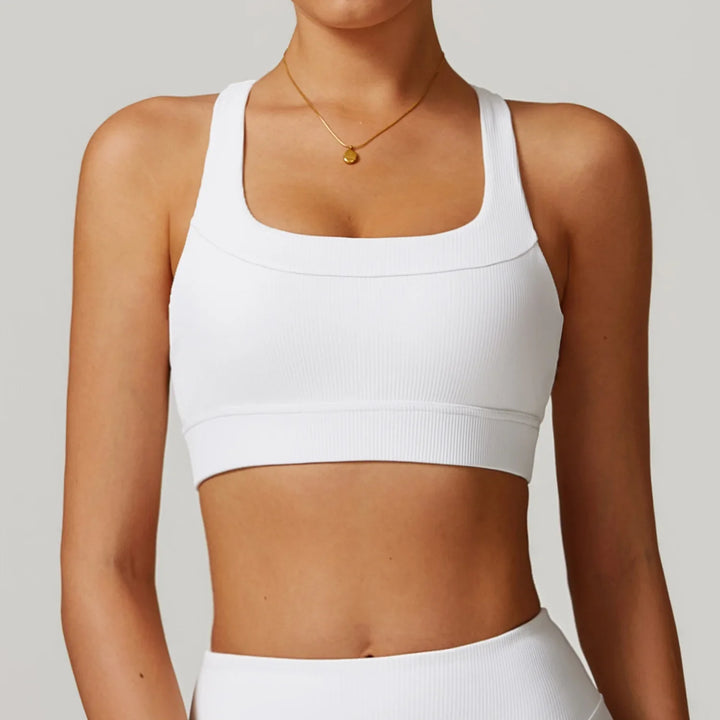 Sexy Back Ribbed Tight Sports Bra