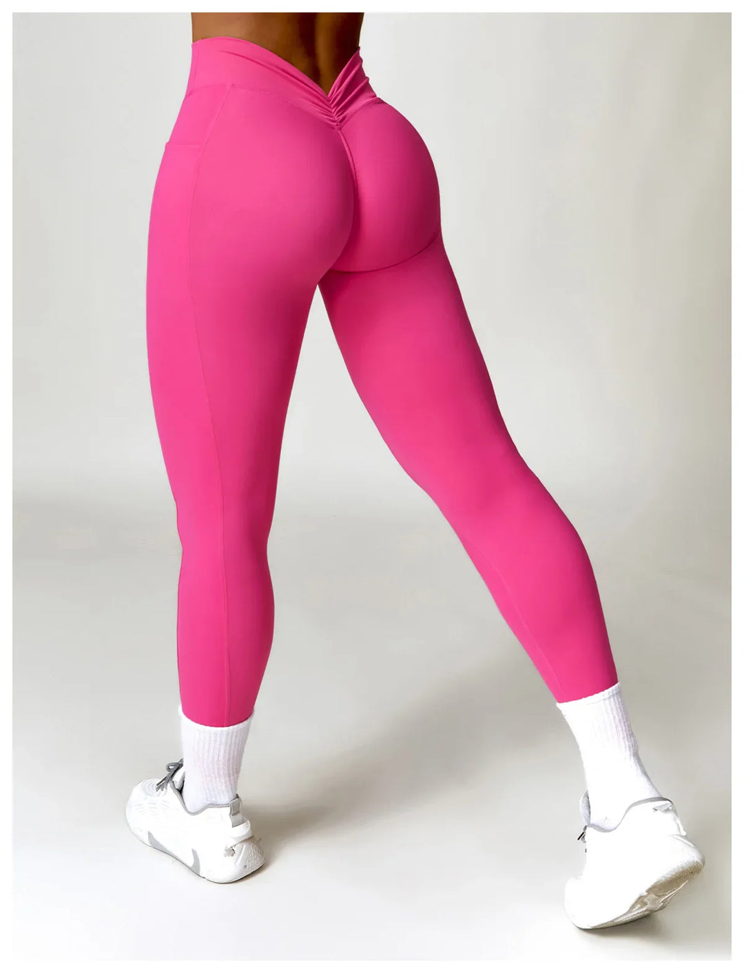 Nylon Back Booty High Waist Scrunch Butt Leggings