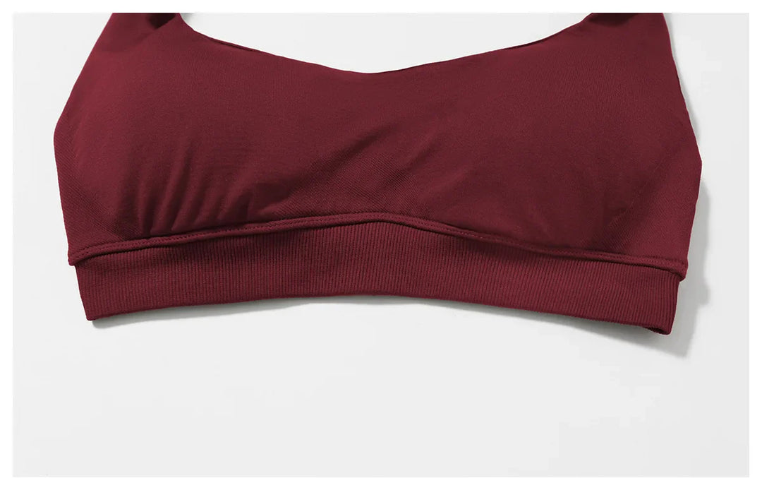 Seamless Halter Open Back Sports Bra