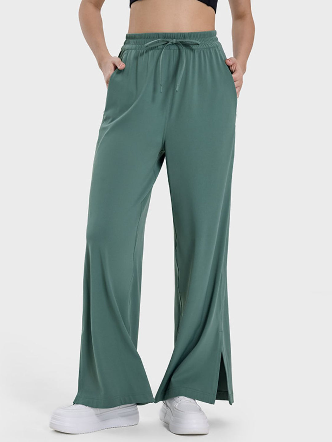 Slit Wide Leg Active Pants