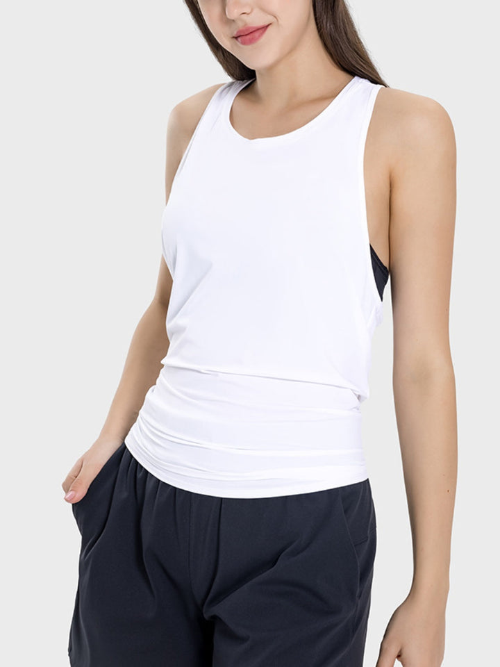 Round Neck Wide Strap Active Tank